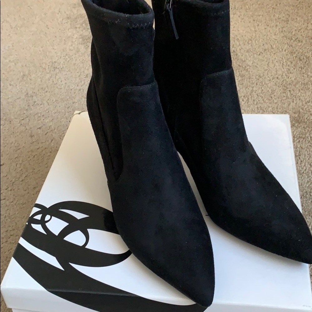 Black suede ankle boots